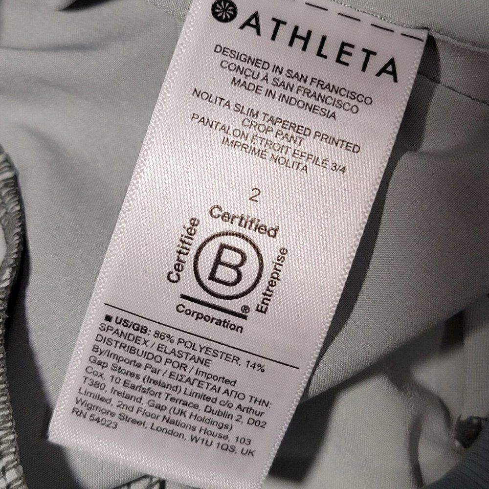 Athleta Crop Pants Womens Sz 2 Nolita Slim Tapered Athleisure Minimalistic Grey - Picture 15 of 16